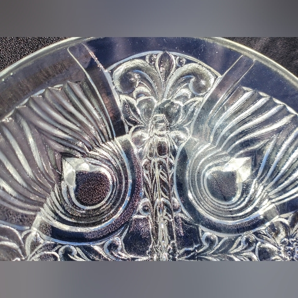 Art Deco Era Divided Glass Dish - Handle & Feet LOVELY 🏵️ - Picture 3 of 9